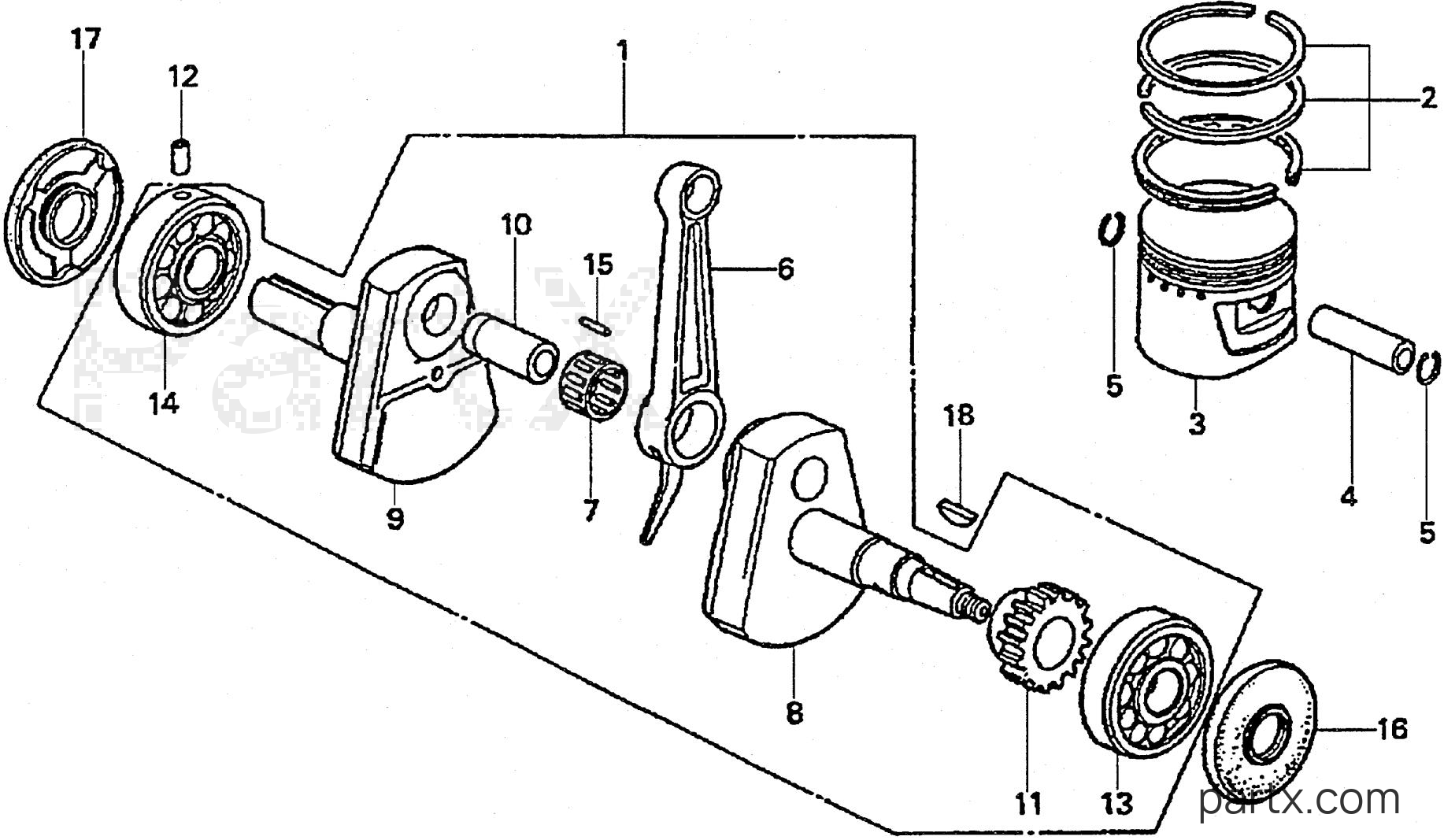 Honda ES3500 A - CRANKSHAFT - PISTON
