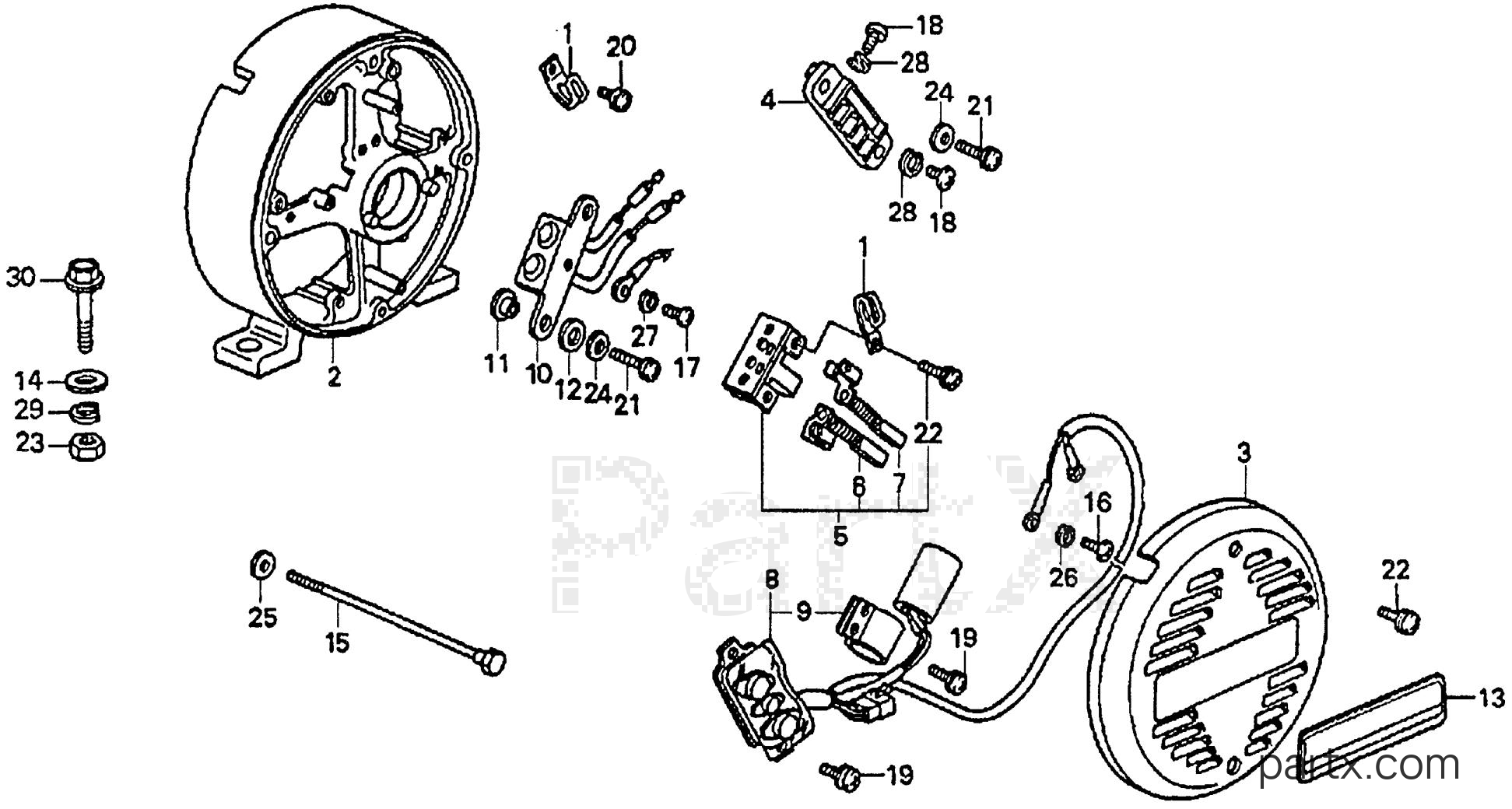 Honda ES3500 A - BRUSH HOLDER - D.C. DIODE