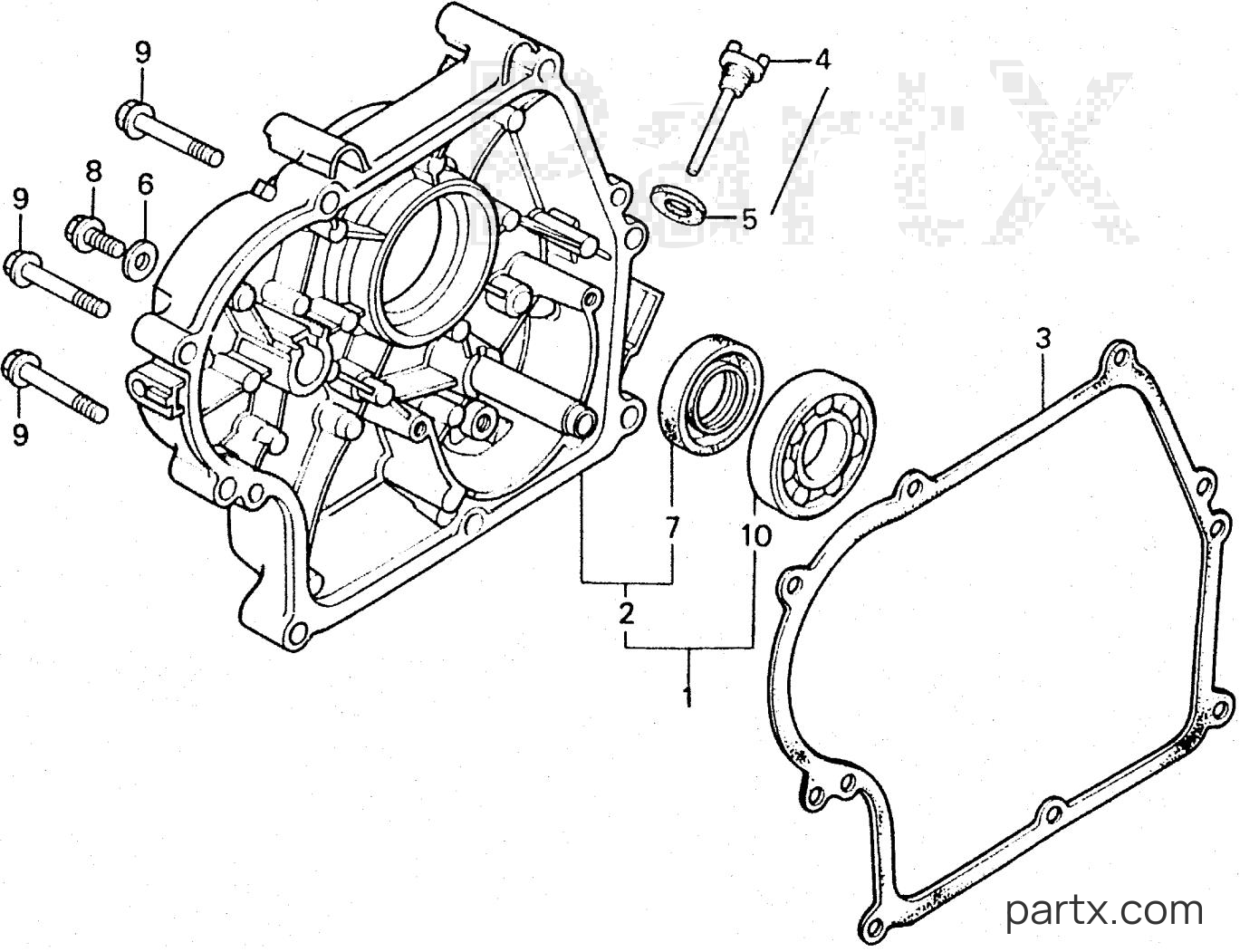Honda E3500K1 A - CRANKCASE COVER