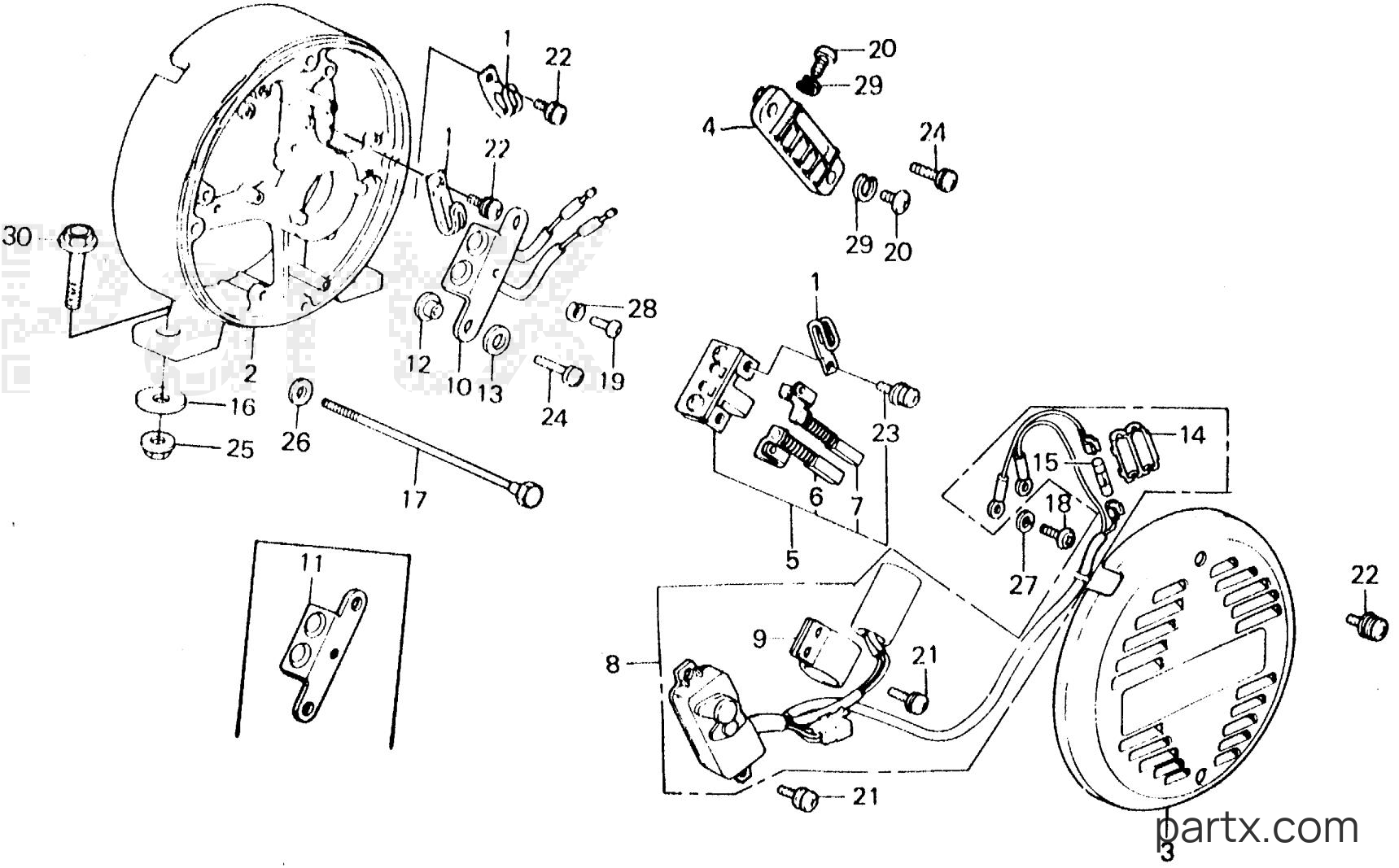 Honda E3500K2 A - BRUSH HOLDER - D.C. DIODE