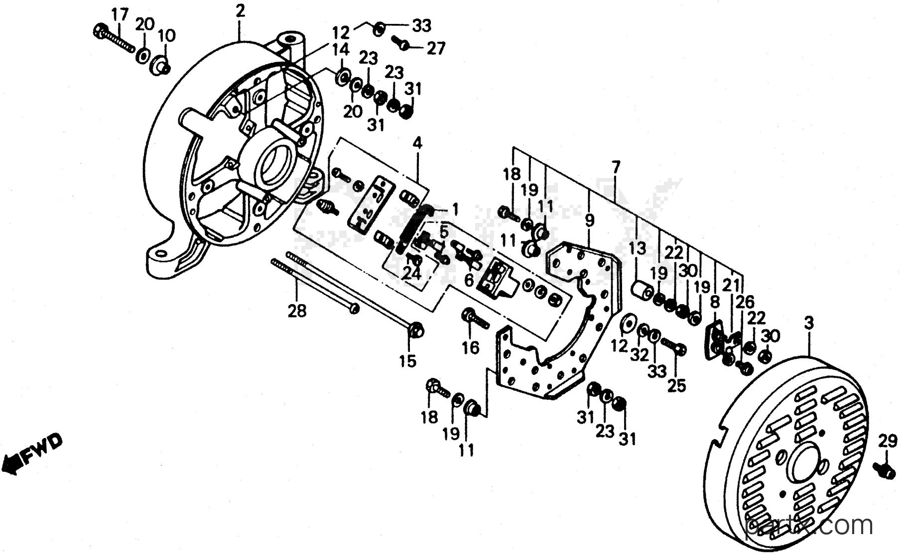 Honda EW170 A - BRUSH HOLDER - DIODE