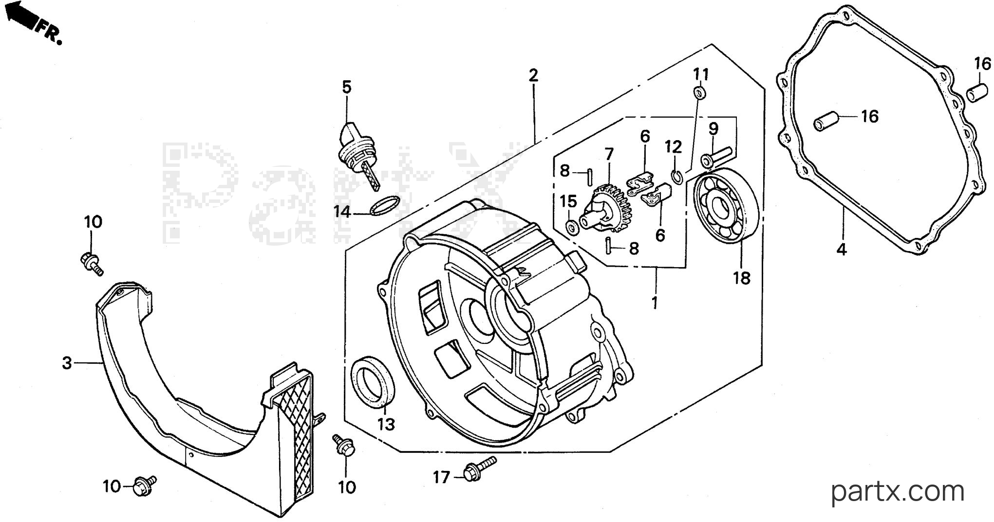 Honda EW140 A - CRANKCASE COVER