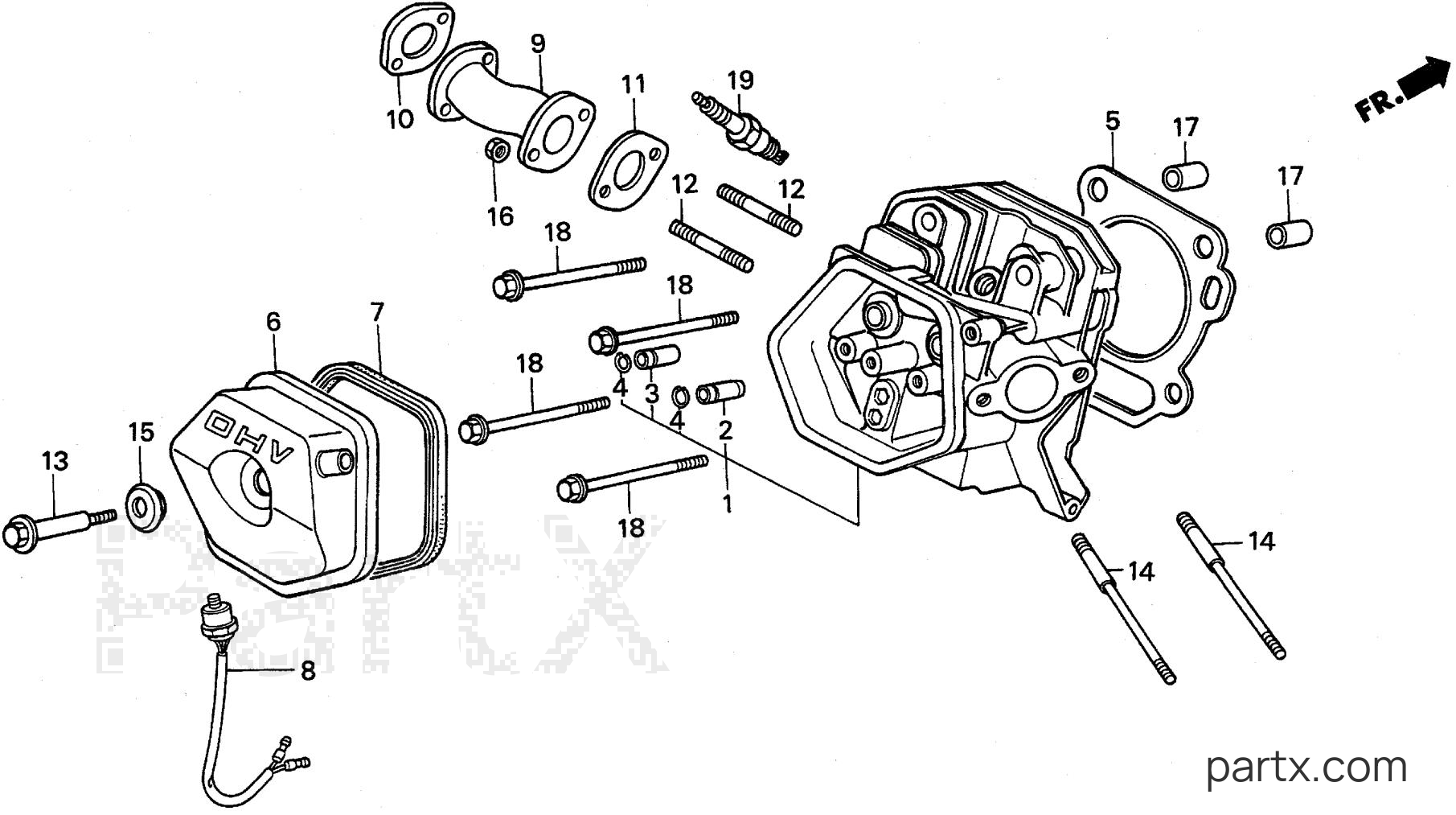 Honda EXW171S A - CYLINDER HEAD