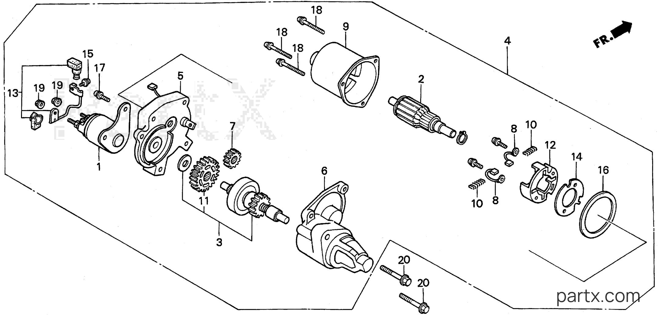 Honda EXW171S A - STARTER MOTOR