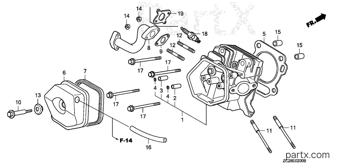 Honda EW171 A - CYLINDER HEAD