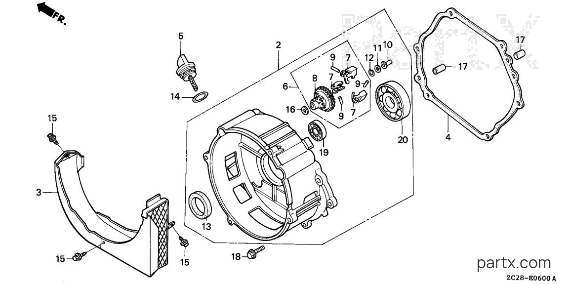 Honda EW171 AR - CRANKCASE COVER