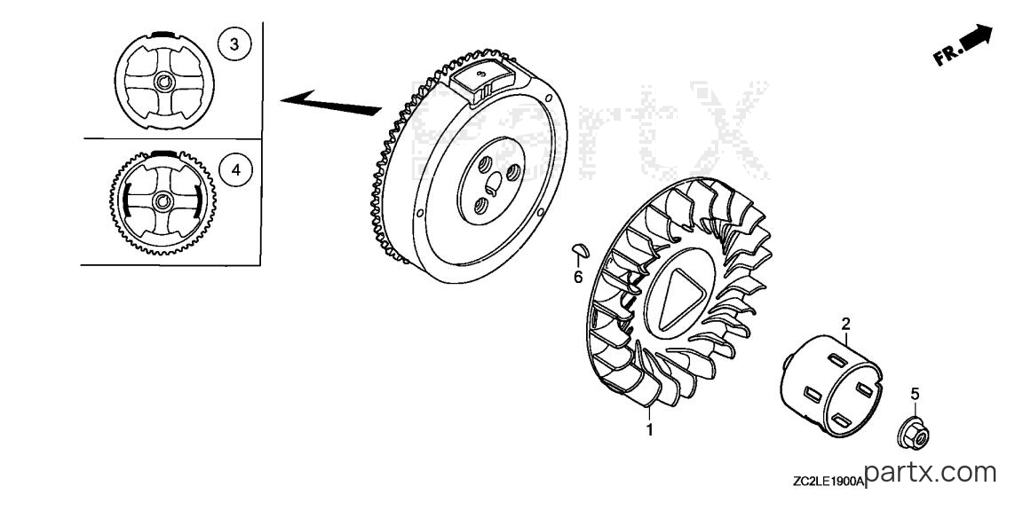 Honda EM5000SXK1 A/A - FLYWHEEL
