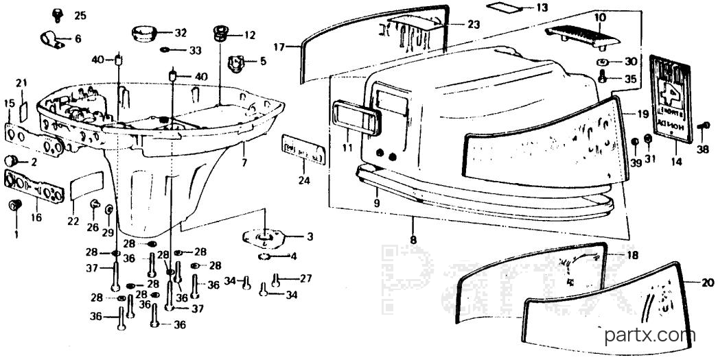 Honda BF75C SA - OIL CASE - ENGINE COVER