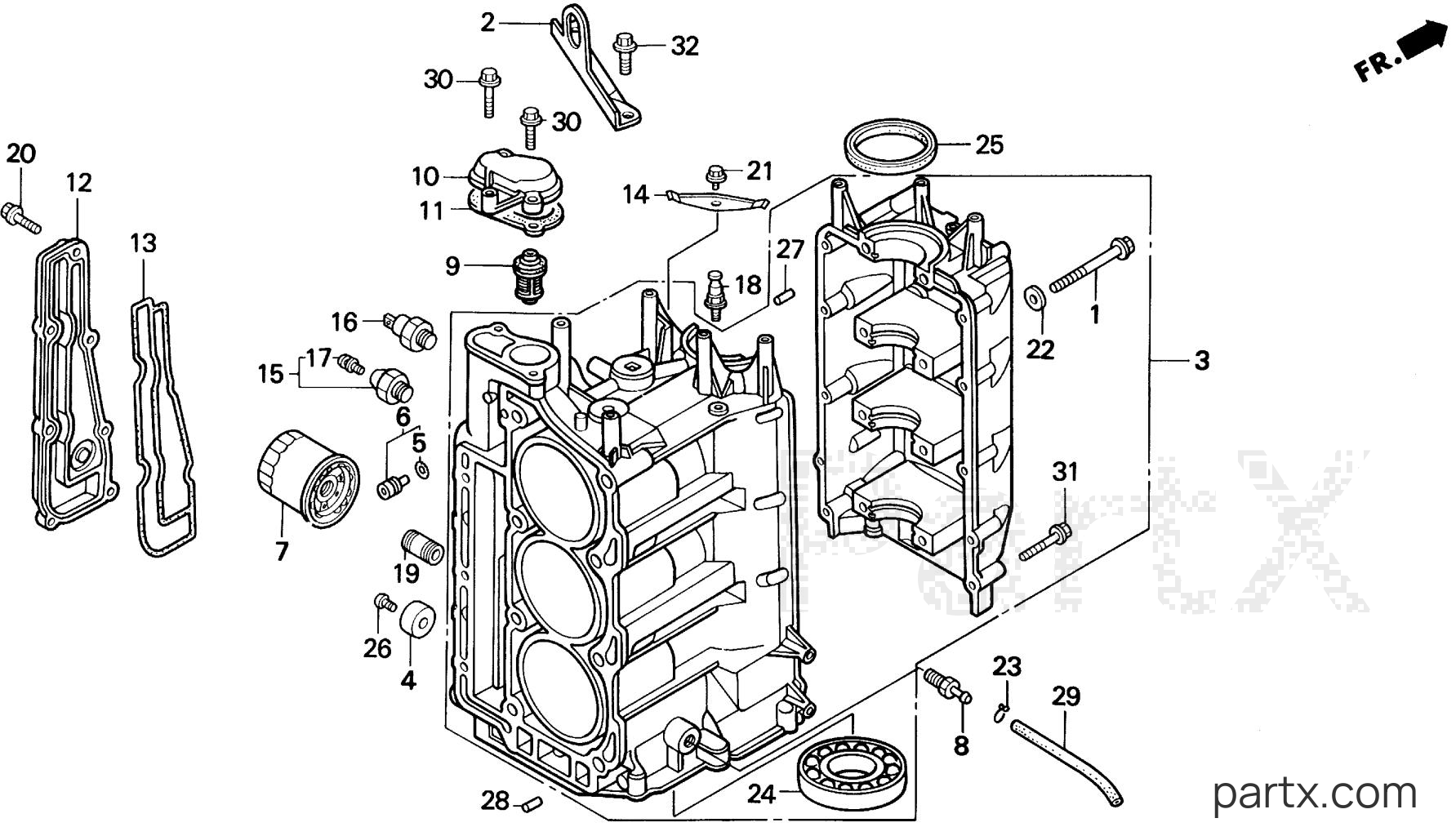 Honda BF50A LRTA - CYLINDER BLOCK