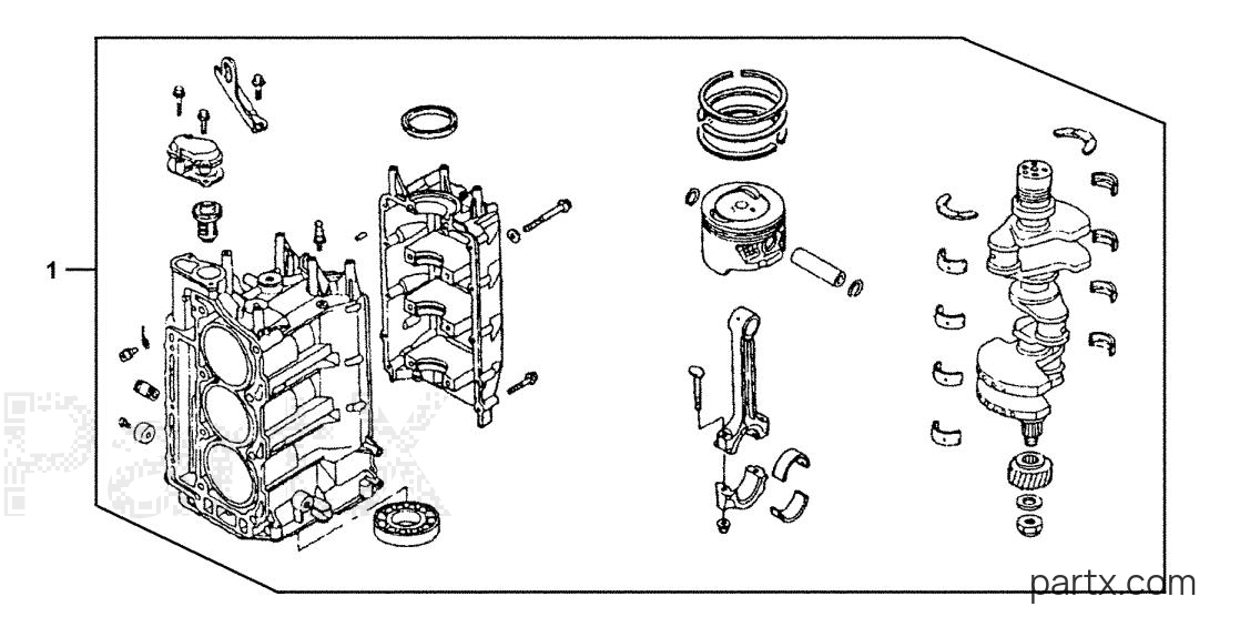 Honda BF50AX LRA - SHORT BLOCK