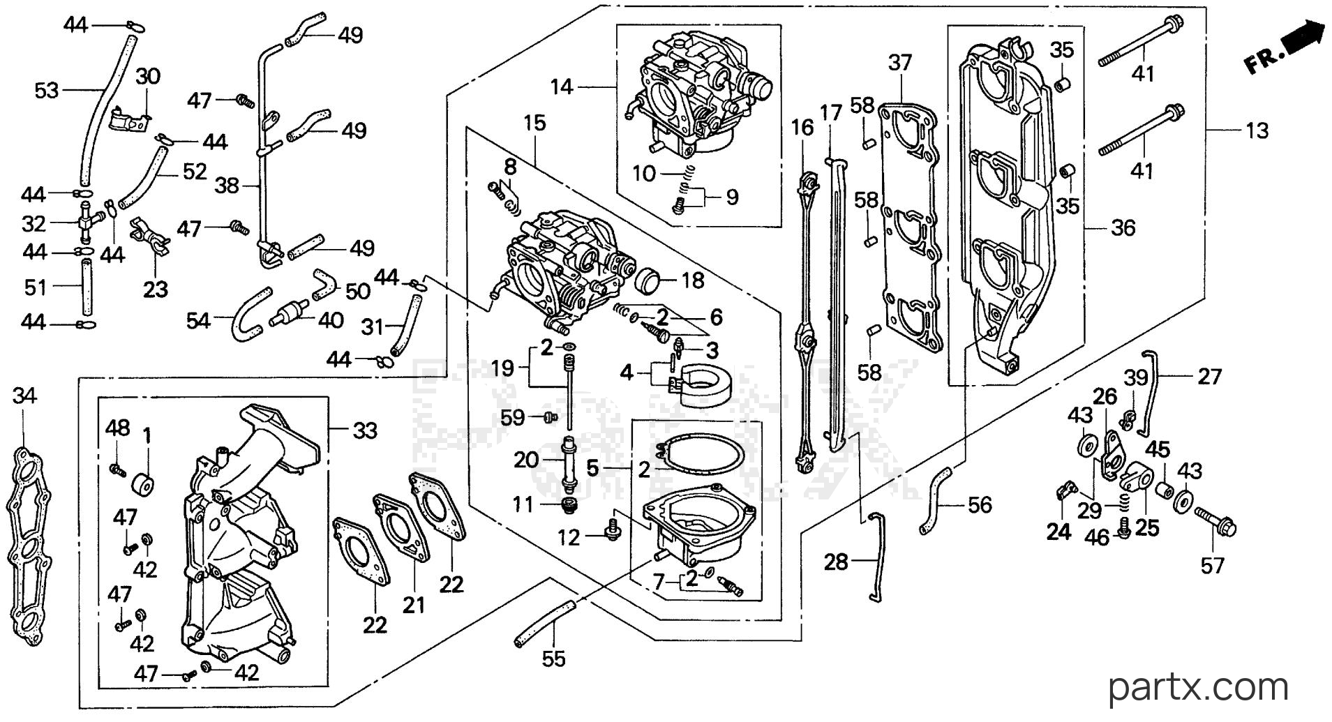 Honda BF45AM LRTA - CARBURETOR