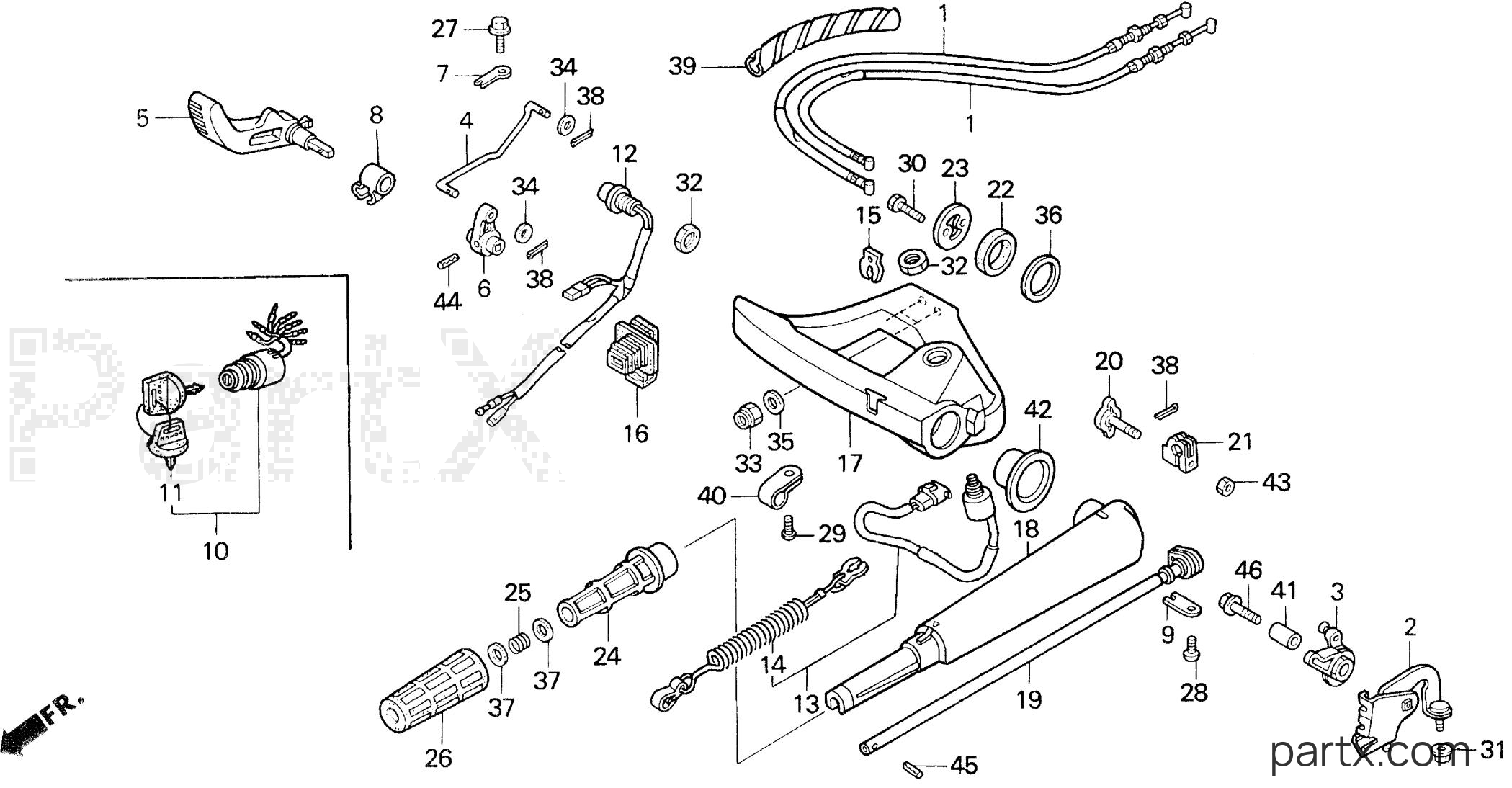 Honda BF35AM LHA - HANDLEBAR