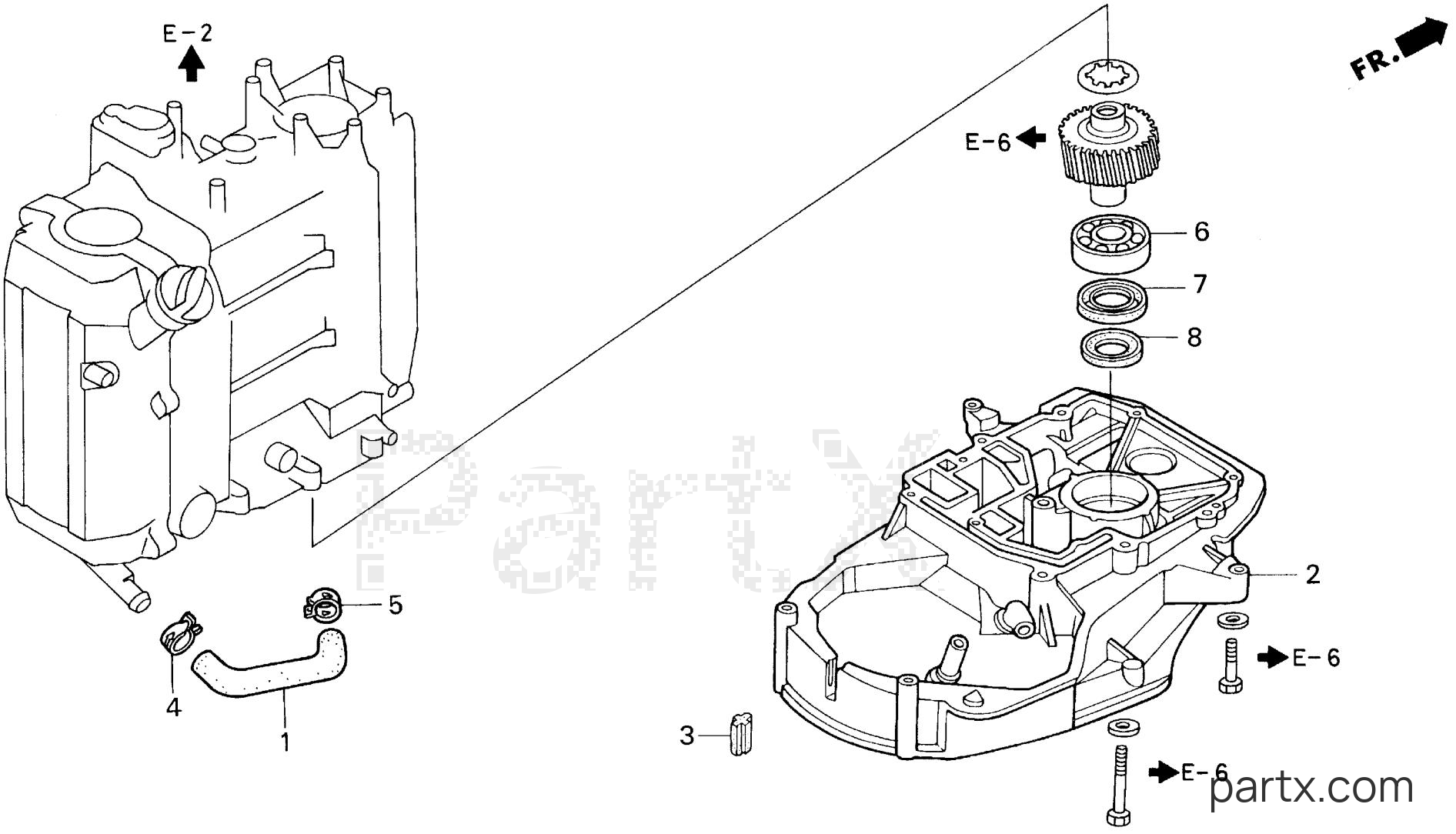 Honda BF50AX SRJA - PRIMARY GEAR CASE