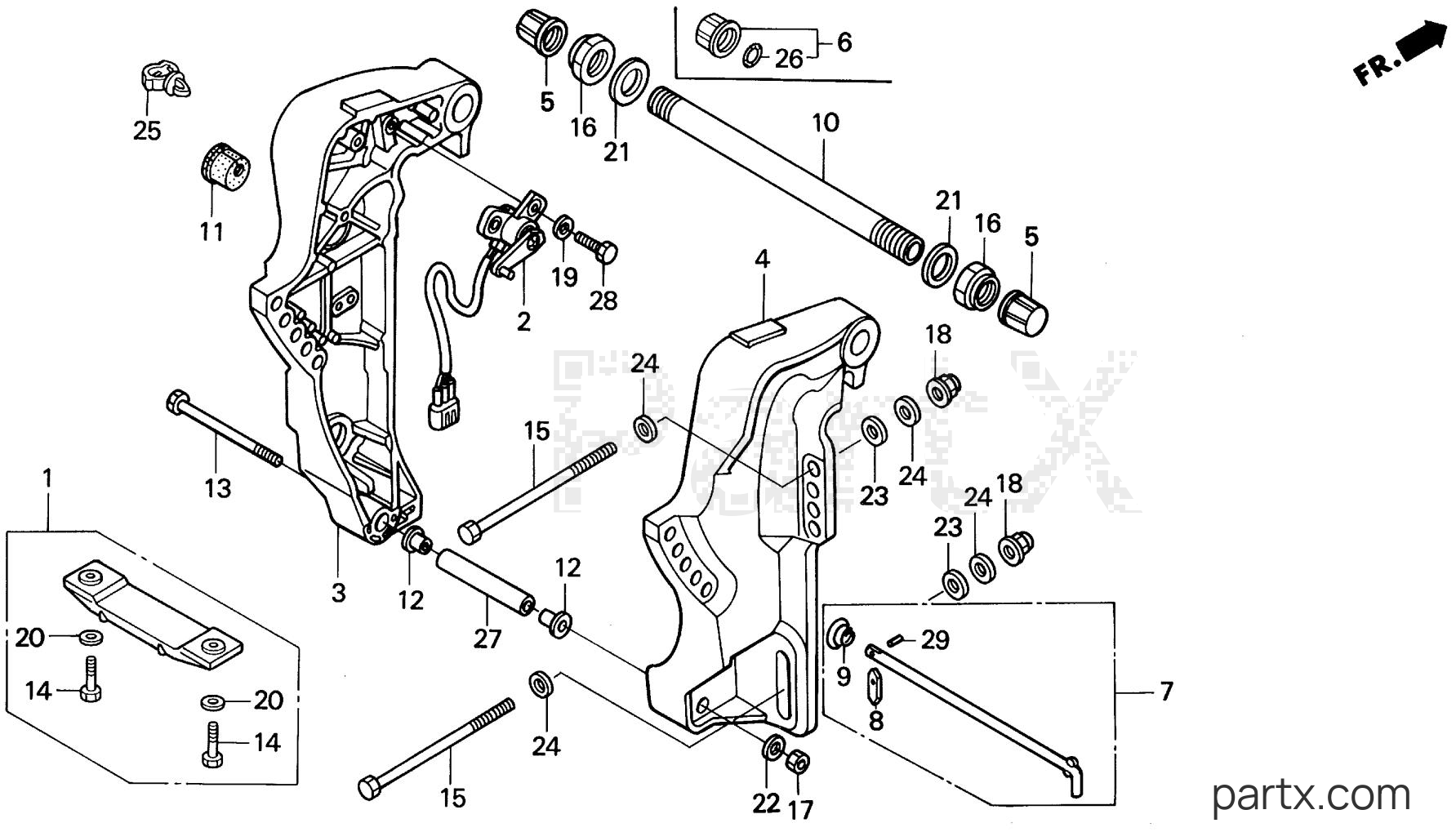 Honda BF50AW LRA - STERN BRACKET