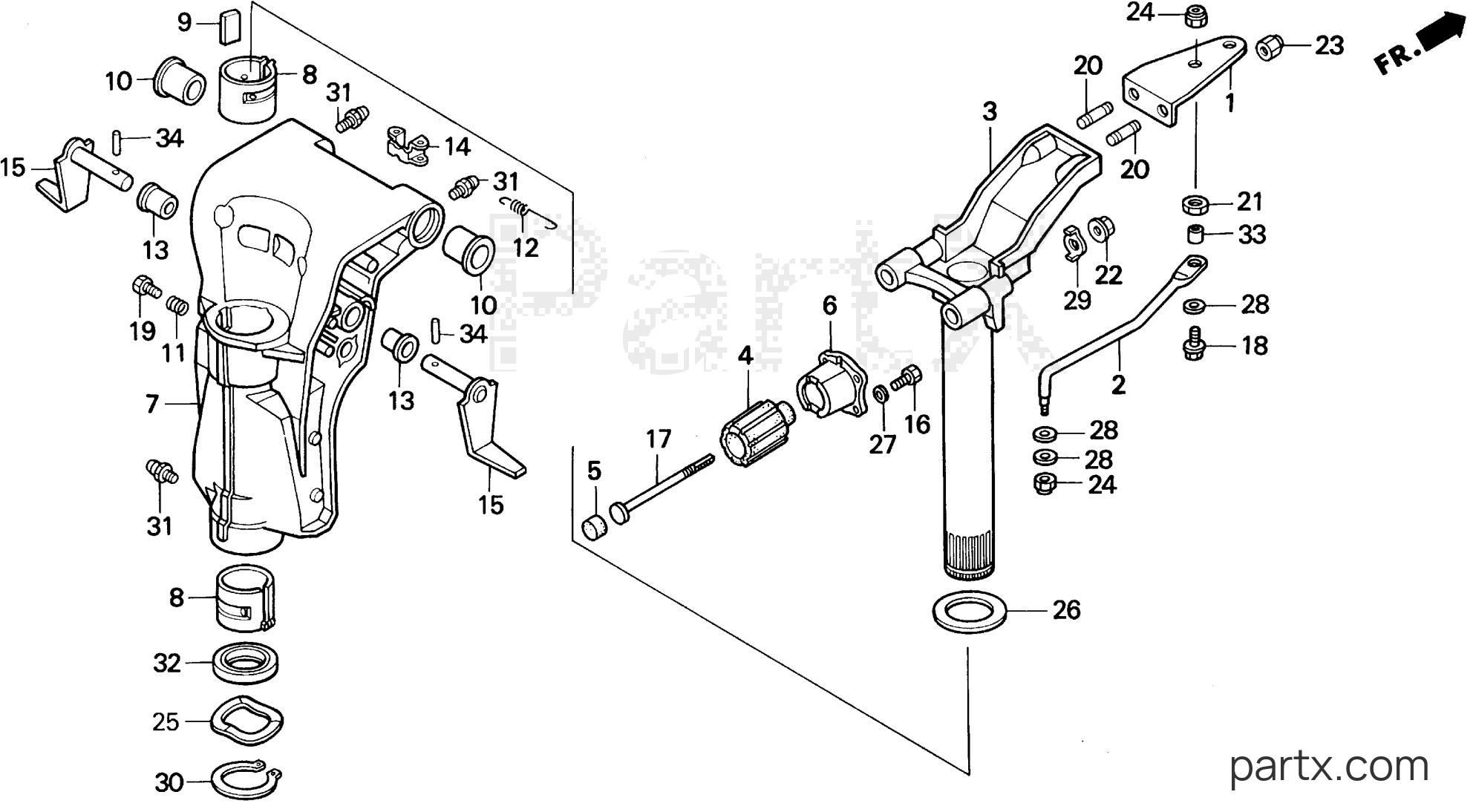 Honda BF50AX XRTA - SWIVEL CASE