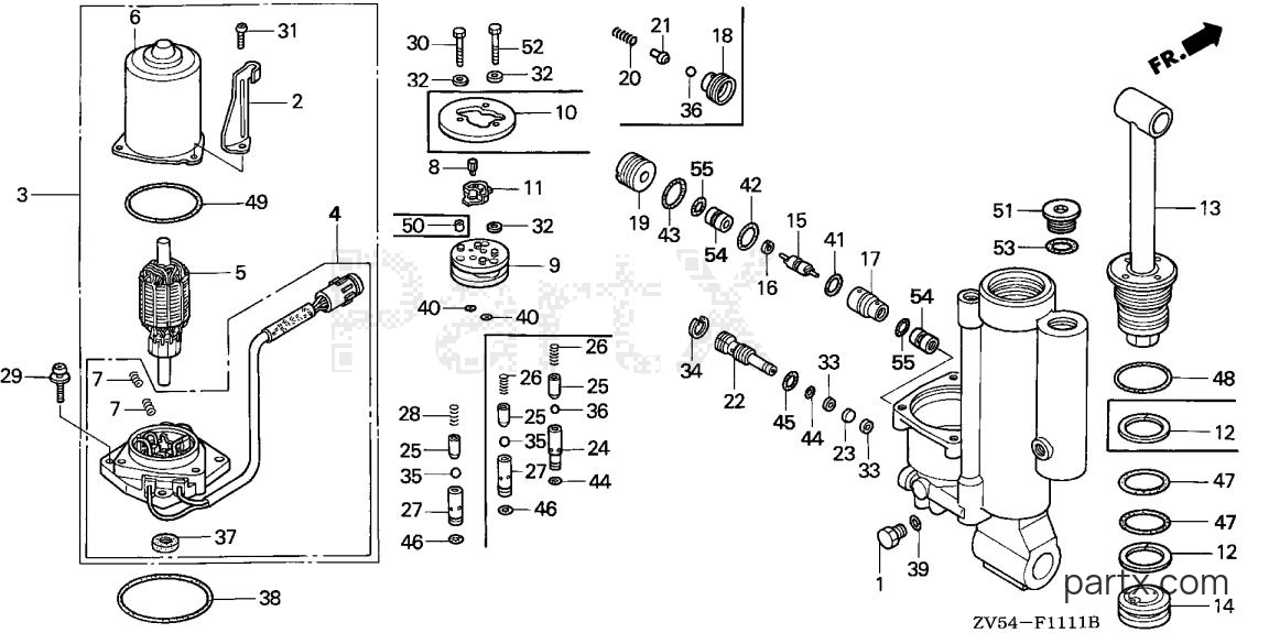 Honda BF40AX XRTA - POWER TILT COMPONENTS