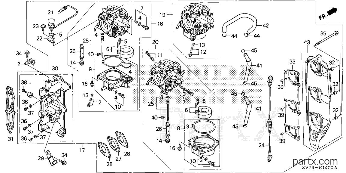 Honda BF25DK0 LHA - CARBURETOR ASSY.
