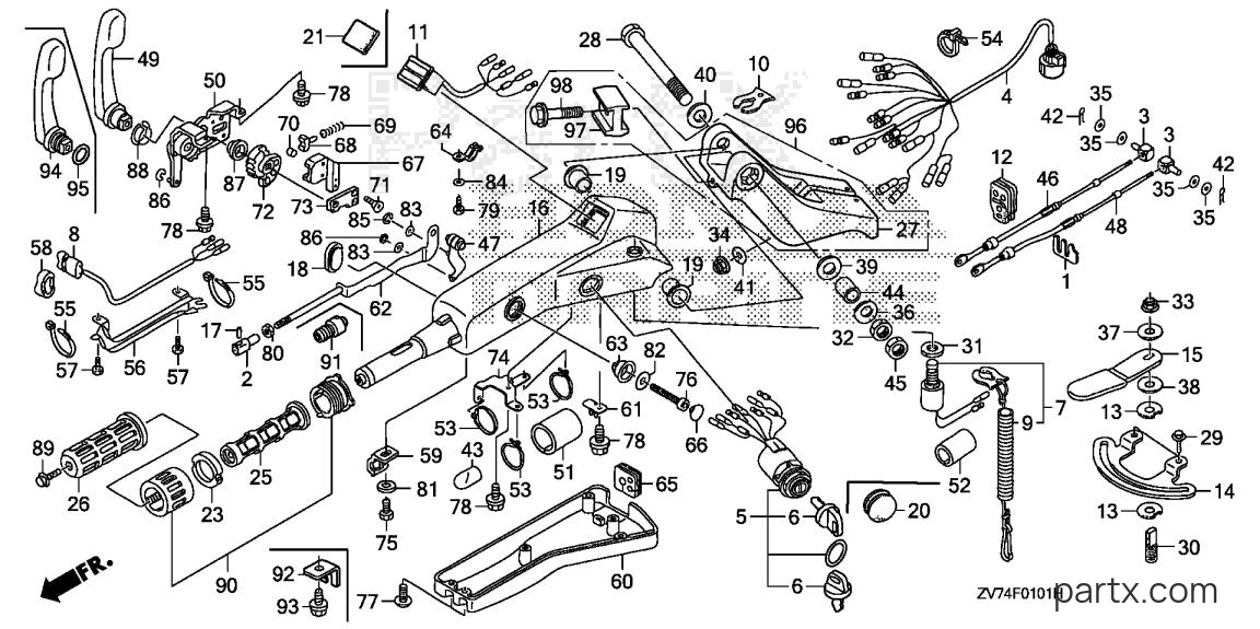 Honda BF30D6 LHTA - HANDLEBAR (2)