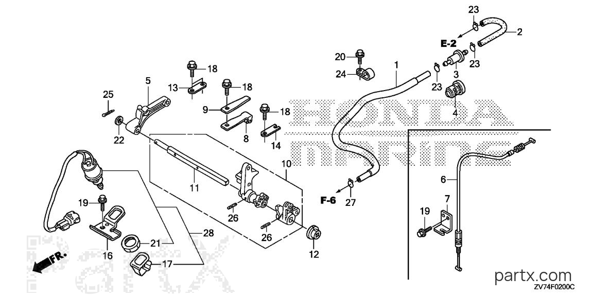 Honda BF25D5 LRTA - SHIFT SHAFT