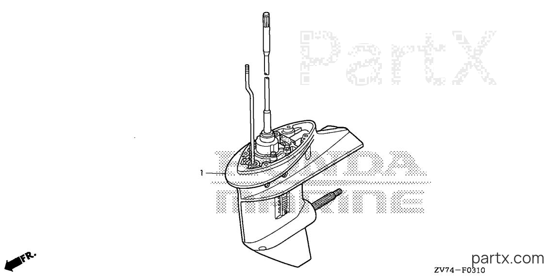 Honda BF25D5 LRTA - GEAR CASE ASSY.