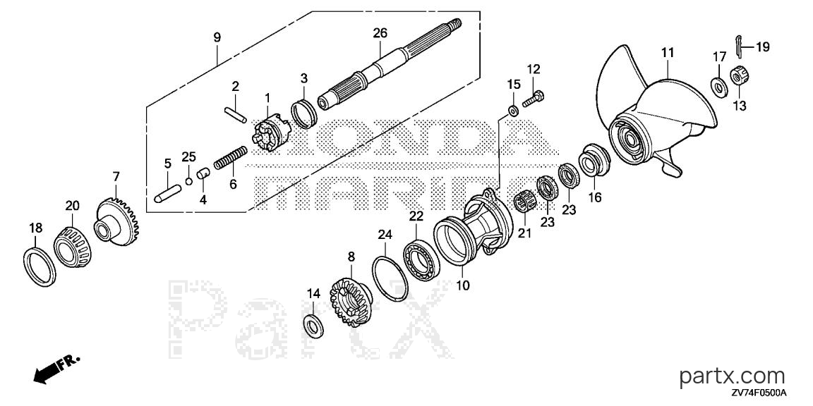 Honda BF30DK0 LRTA - PROPELLER SHAFT