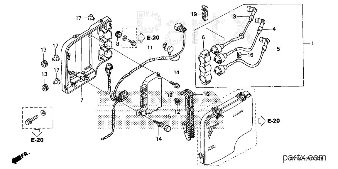 Honda BF25DK0 LRGA - IGNITION COIL - C.D.I. UNIT (2)