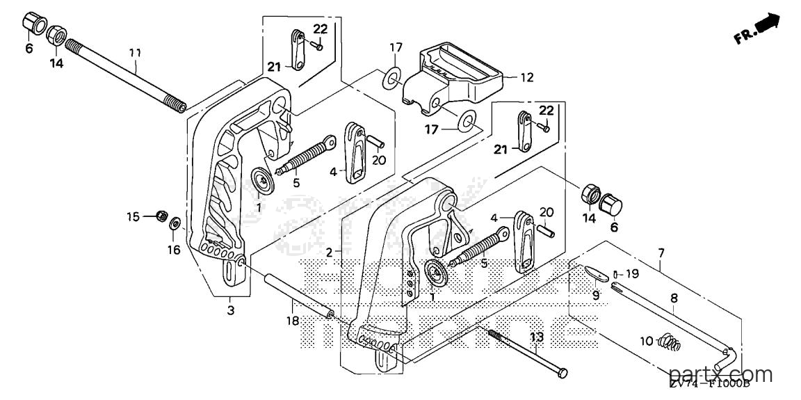 Honda BF30D5 LHA - STERN BRACKET (1)