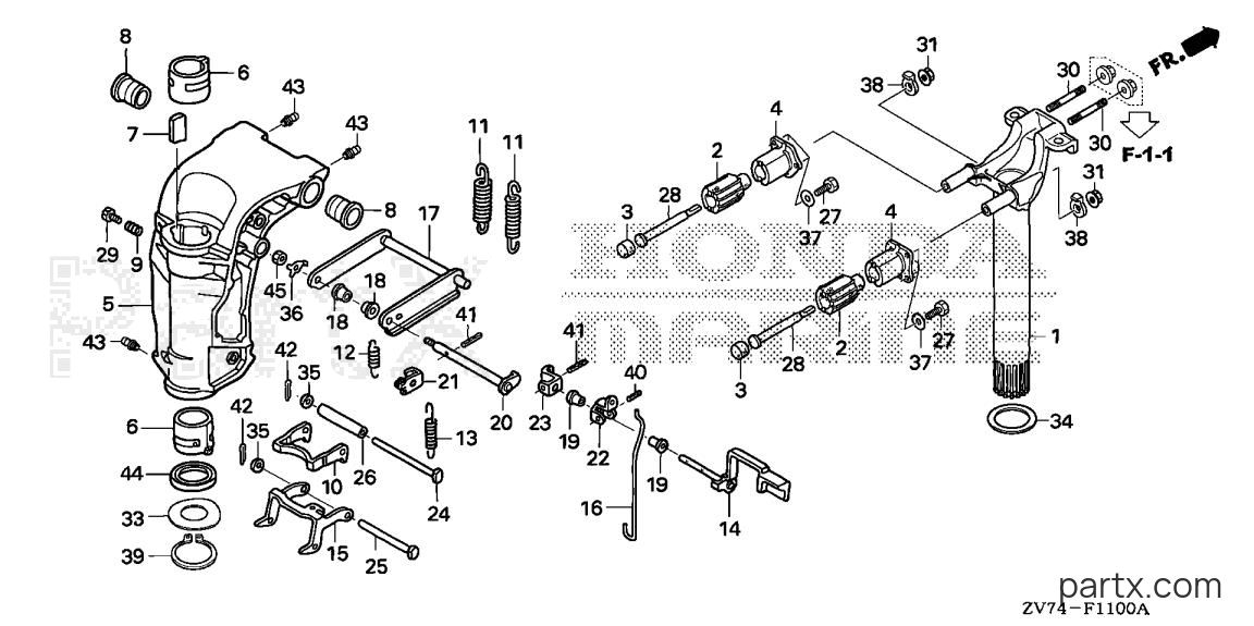 Honda BF25D5 SHA - SWIVEL CASE (1)