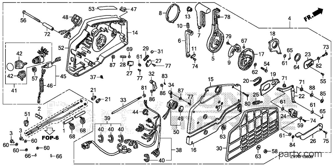 Honda BF25D6 LRGA - REMOTE CONTROL (HI-LEX) (HANDLE CAP = GRAY) (1)
