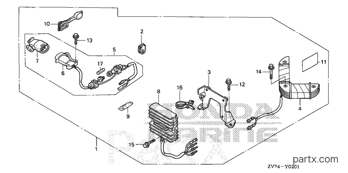 Honda BF25DK0 SHA - CHARGE RECEPTACLE KIT (10A)