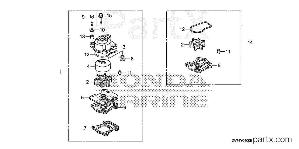 Honda BF30D4 SHGA - WATER PUMP IMPELLER KIT