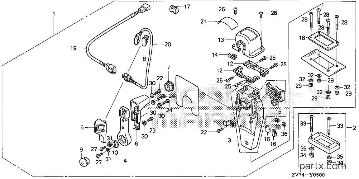 Honda BF25D5 SRGA - REMOTE CONTROL (TOP MOUNT SINGLE TYPE) (R.)