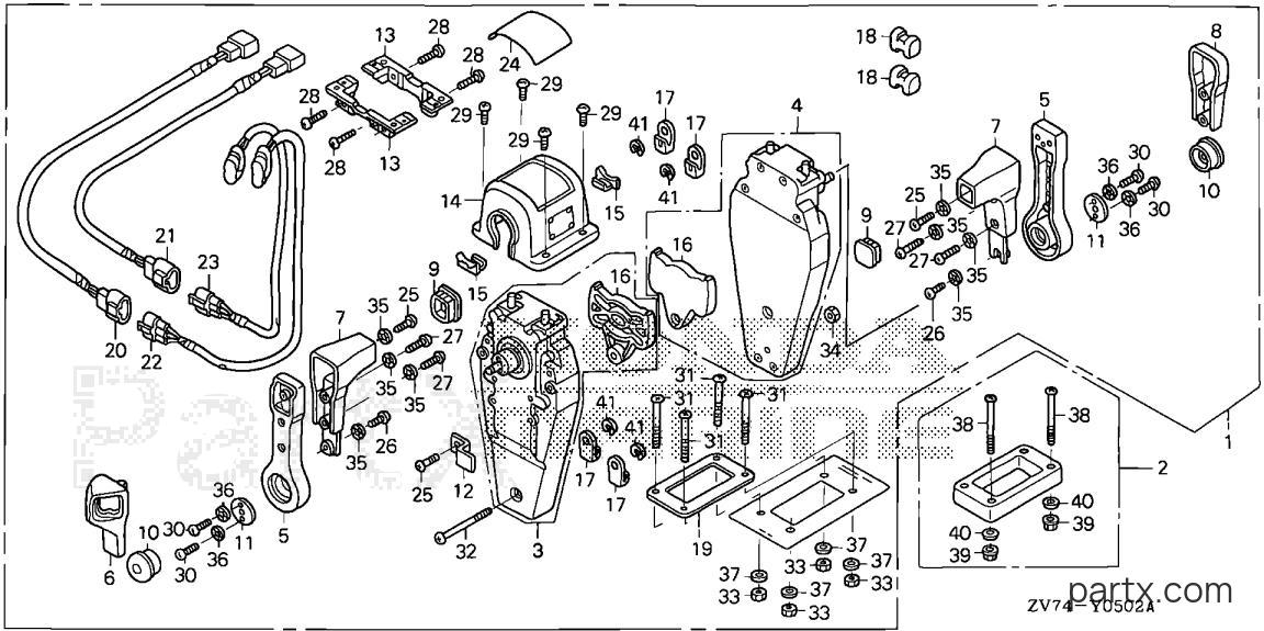 Honda BF30DK0 SRTA - REMOTE CONTROL (TOP MOUNT DUAL TYPE) (R.)