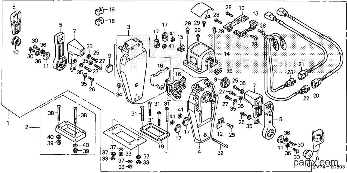 Honda BF25D6 SRTA - REMOTE CONTROL (TOP MOUNT DUAL TYPE) (L.)