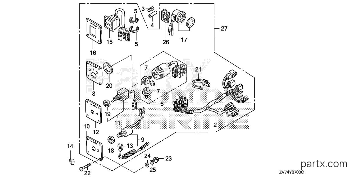Honda BF30DK0 LRTA - CONTROL PANEL KIT