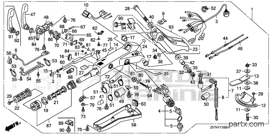 Honda BF25D6 LRTA - HANDLEBAR KIT