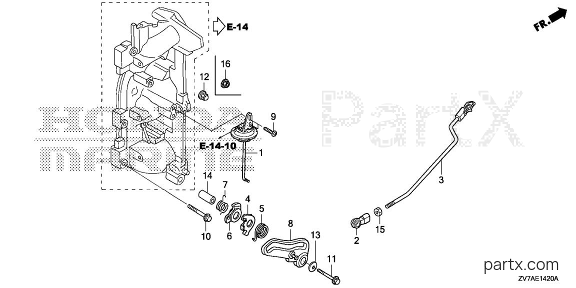 Honda BF25DK2 LRGA - THROTTLE ROD