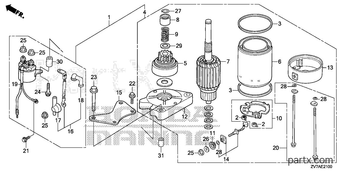 Honda BF30DK3 LRTA - STARTER MOTOR