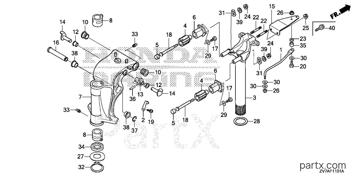 Honda BF25DK2 SHGA - SWIVEL CASE
