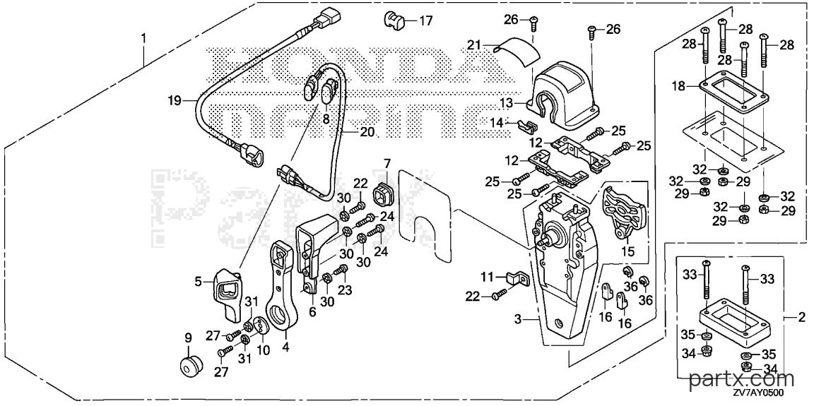 Honda BF30DK3 LRTA - REMOTE CONTROL (TOP MOUNT SINGLE TYPE) (R.)
