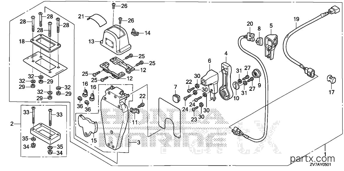 Honda BF30DK3 SRTA - REMOTE CONTROL (TOP MOUNT SINGLE TYPE) (L.)