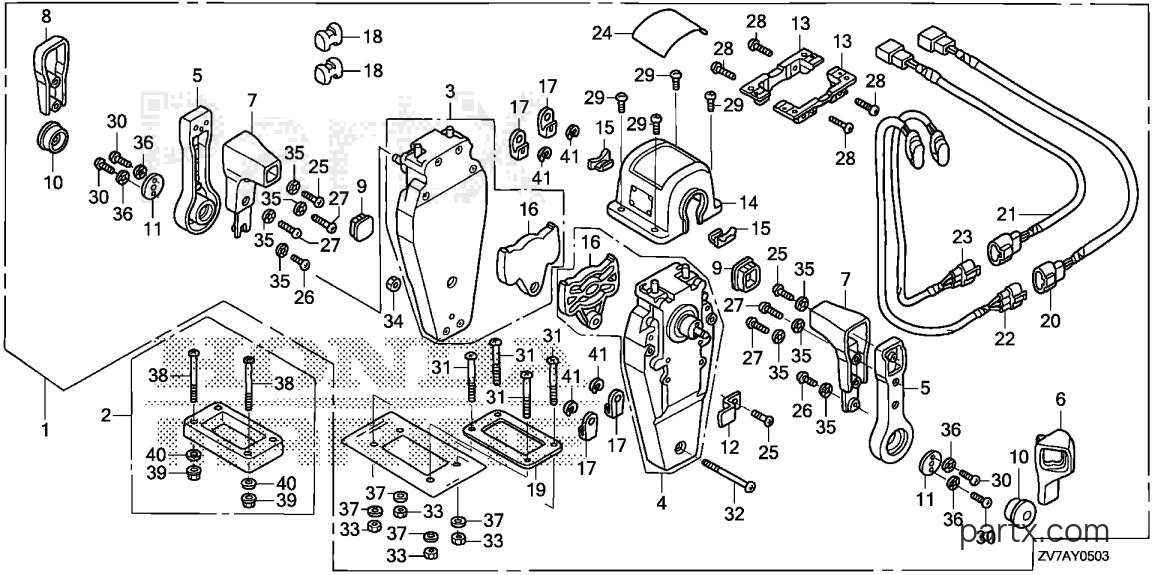 Honda BF25DK2 LRTA - REMOTE CONTROL (TOP MOUNT DUAL TYPE) (L.)