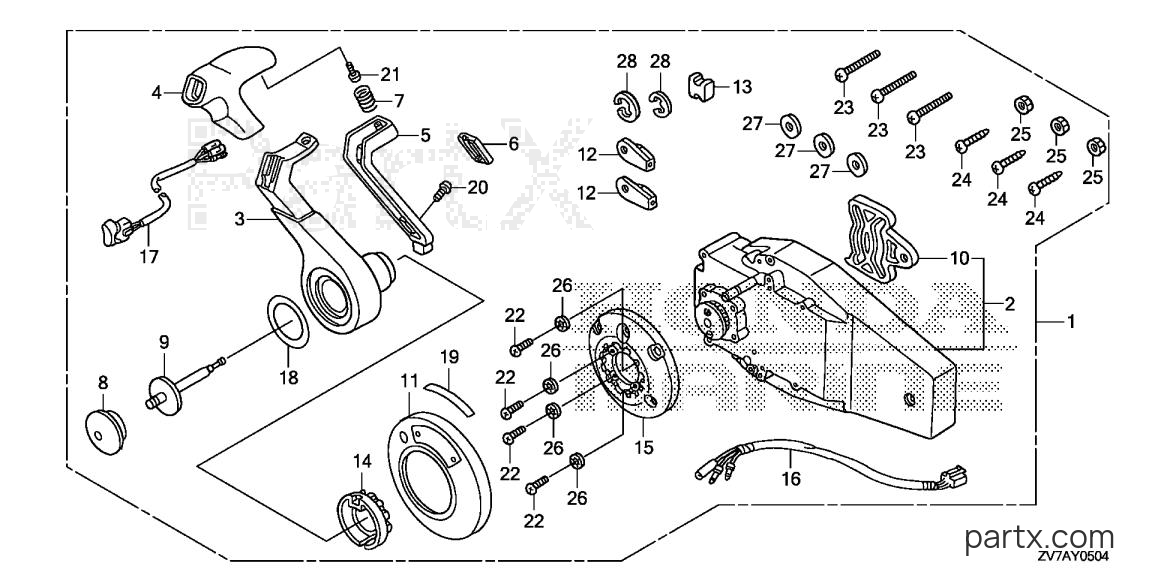 Honda BF30DK3 LRGA - REMOTE CONTROL (FLUSH MOUNT TYPE) (R.)