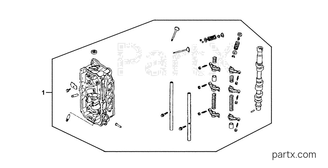 Honda BF25AX SHSA - CYLINDER HEAD ASSEMBLY