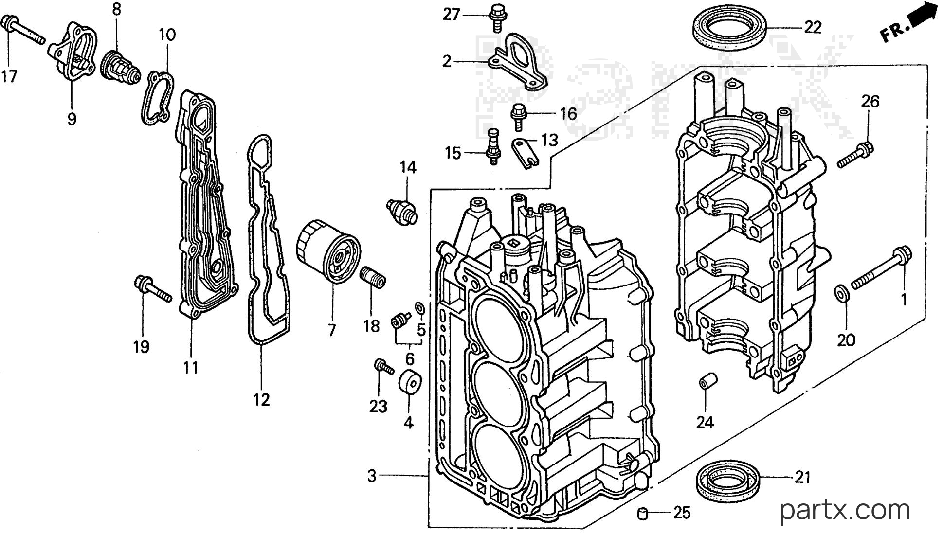 Honda BF30AY LRSA - CYLINDER BLOCK