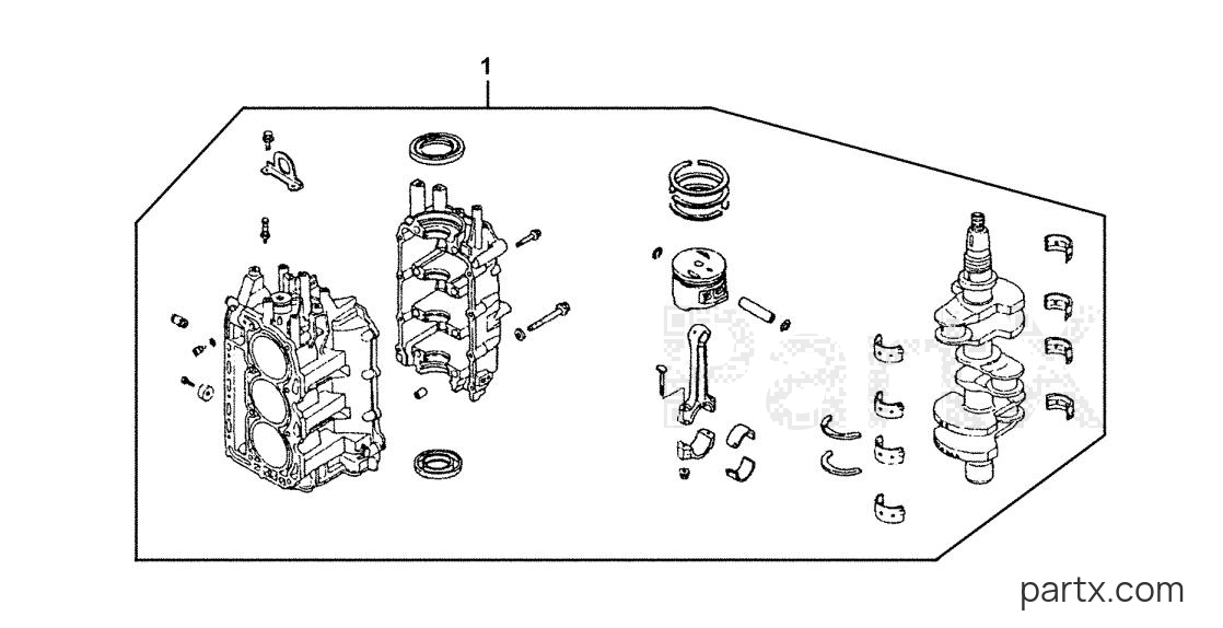 Honda BF30AW LHSA - SHORT BLOCK