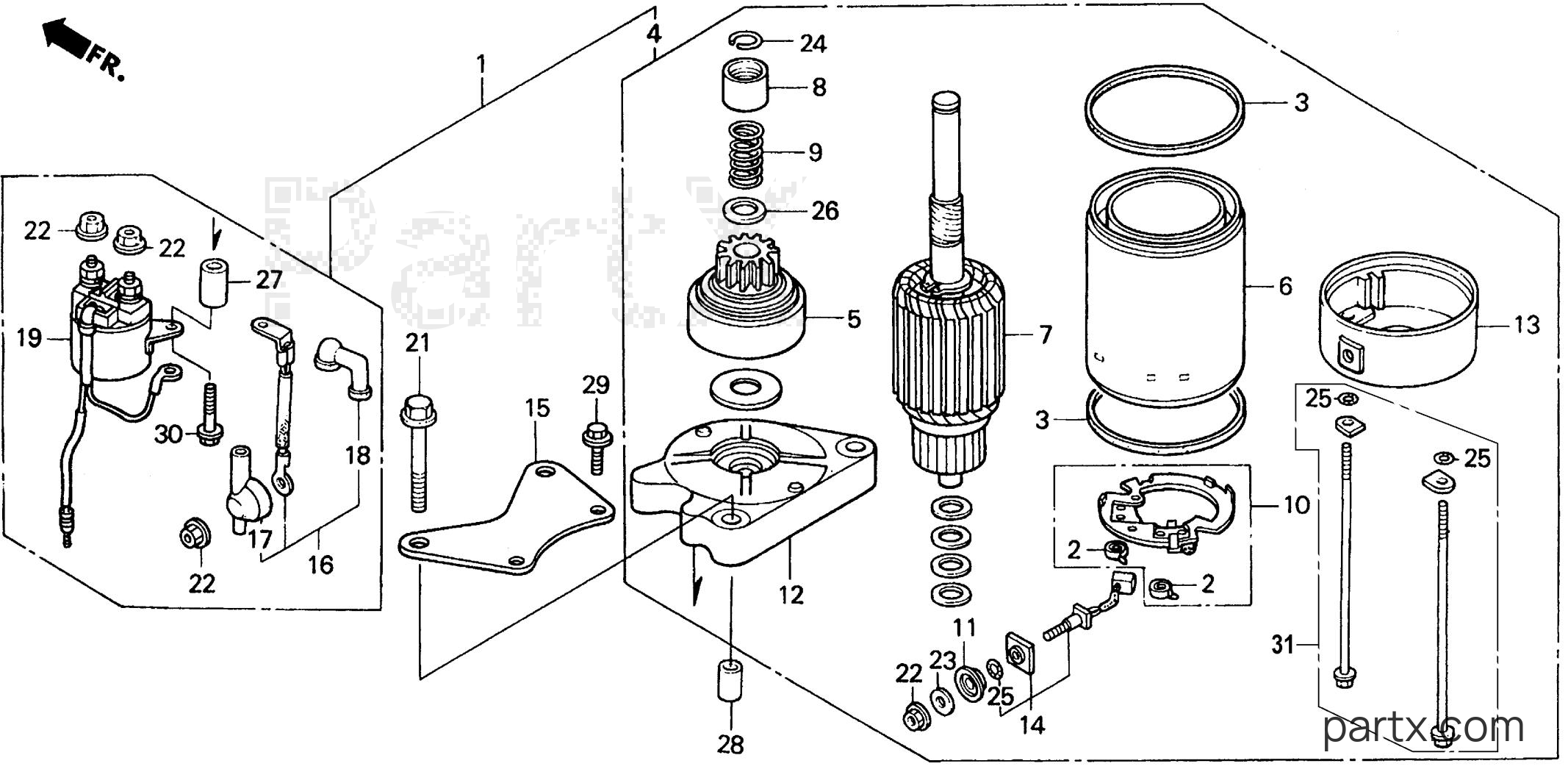 Honda BF30AX SRSA - STARTER MOTOR