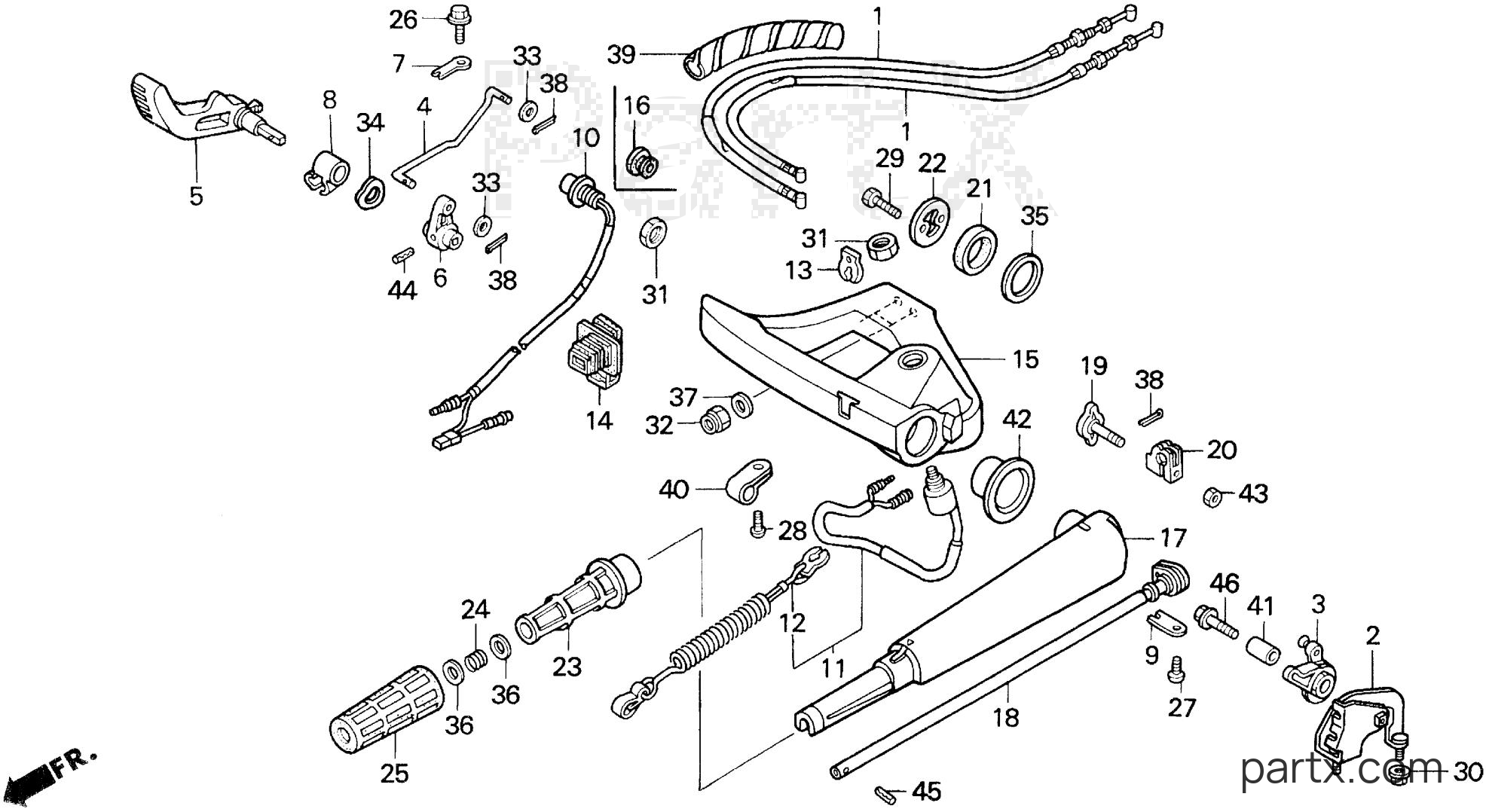 Honda BF30AX LHA - HANDLEBAR