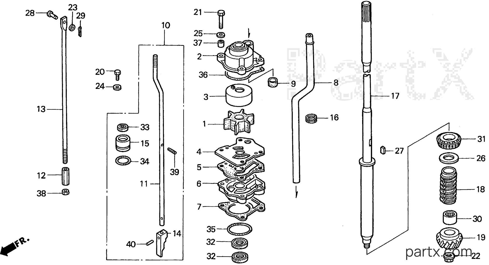 Honda BF25AX LHA - WATER PUMP