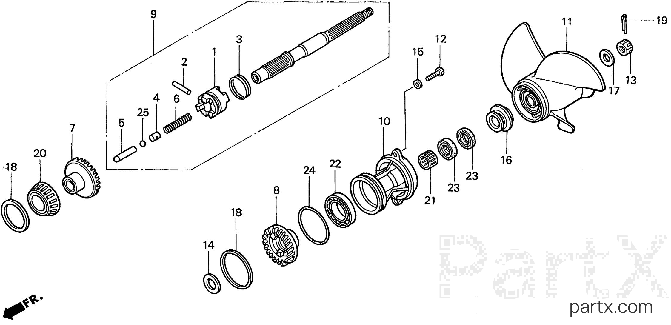 Honda BF25AW SHSA - PROPELLER